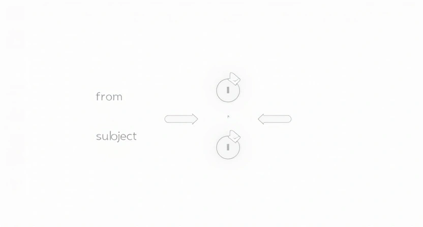 An illustrative image showing a simplified, clean graphic representation of Gmail filter settings being configured. Icons representing 'from', 'subject', and 'delete' actions are clearly visible, demonstrating the process of setting up automatic spam removal. The overall aesthetic should be clean an